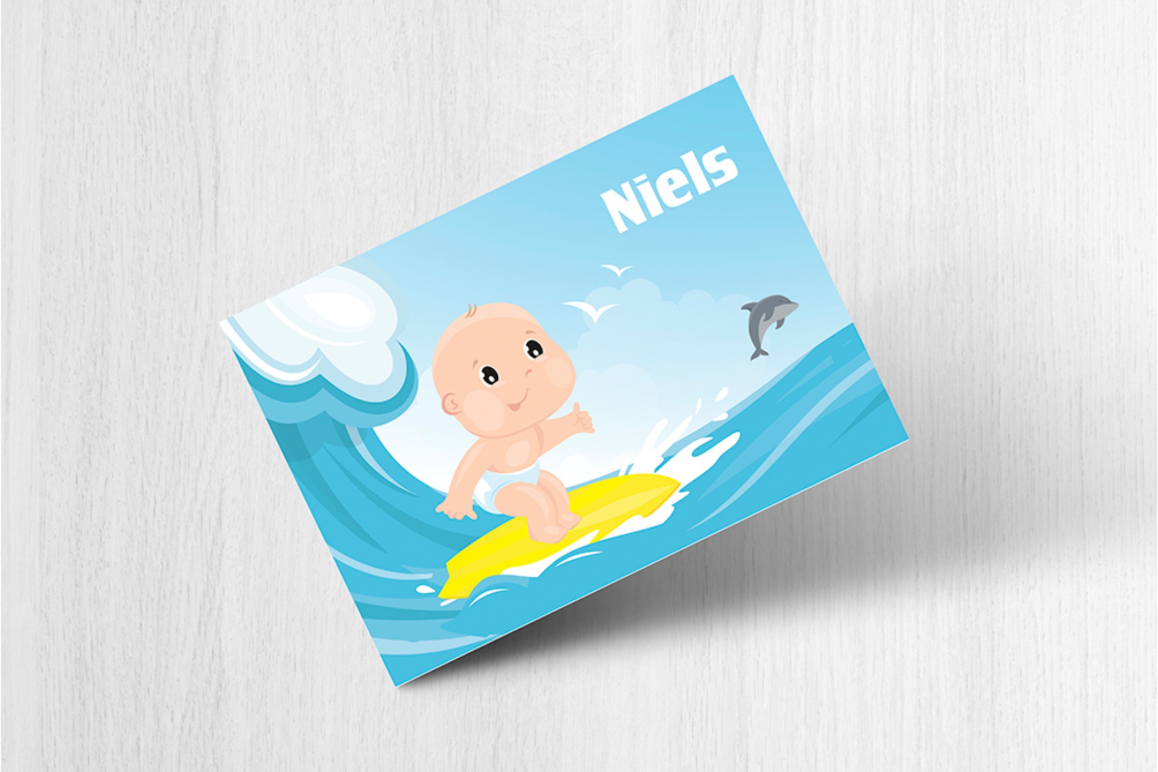 Baby op surfplank